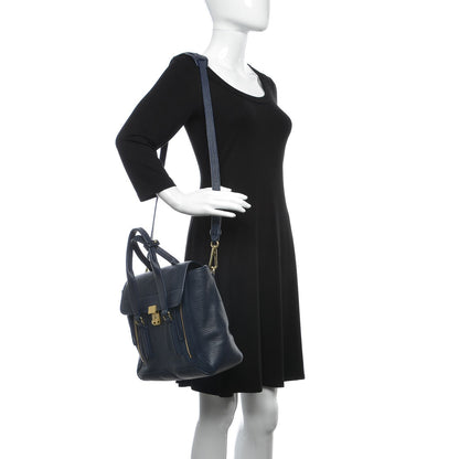 3.1 Phillip Lim 3.1 Textured Calfskin Medium Pashli Satchel Ink 2 of 9