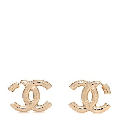 Chanel Metal Large CC Earrings Light Gold 1 of 4
