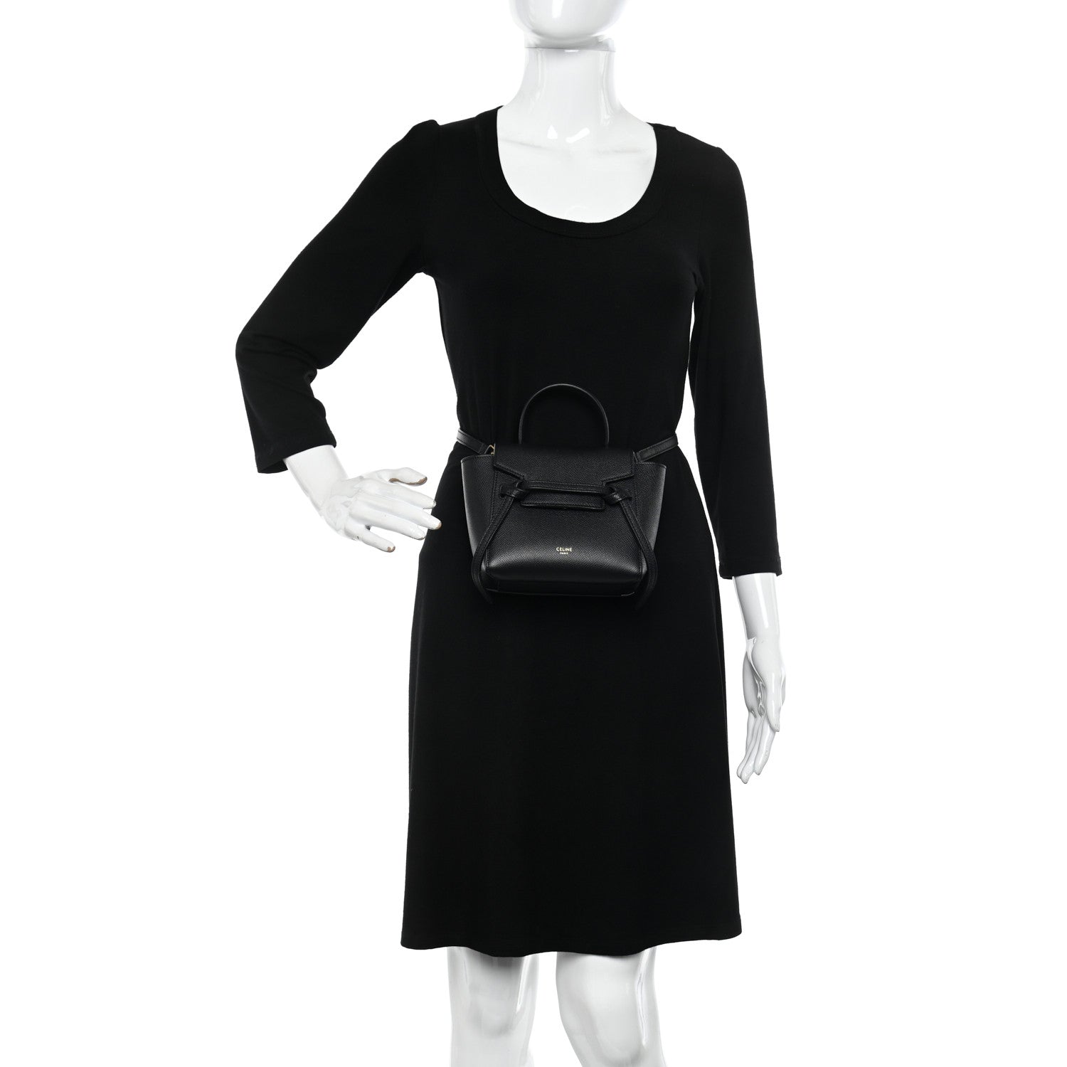 Celine Grained Calfskin Pico Belt Bag Black 2 of 9