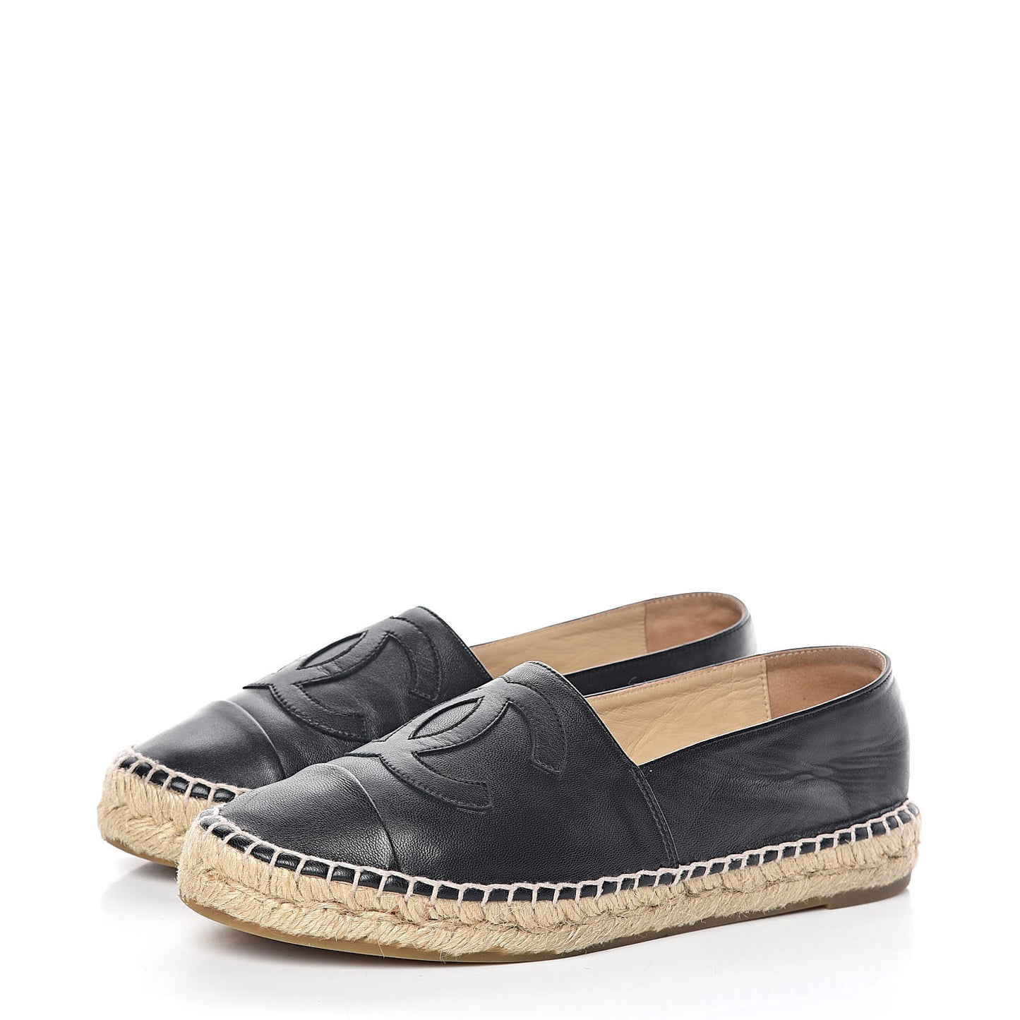 Lambskin CC Espadrilles 37 Black