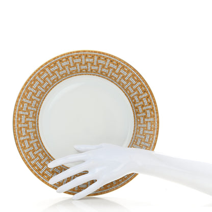 Hermes Porcelain Mosaique Au 24 Gold Dinner Plate Set of 2 2 of 7
