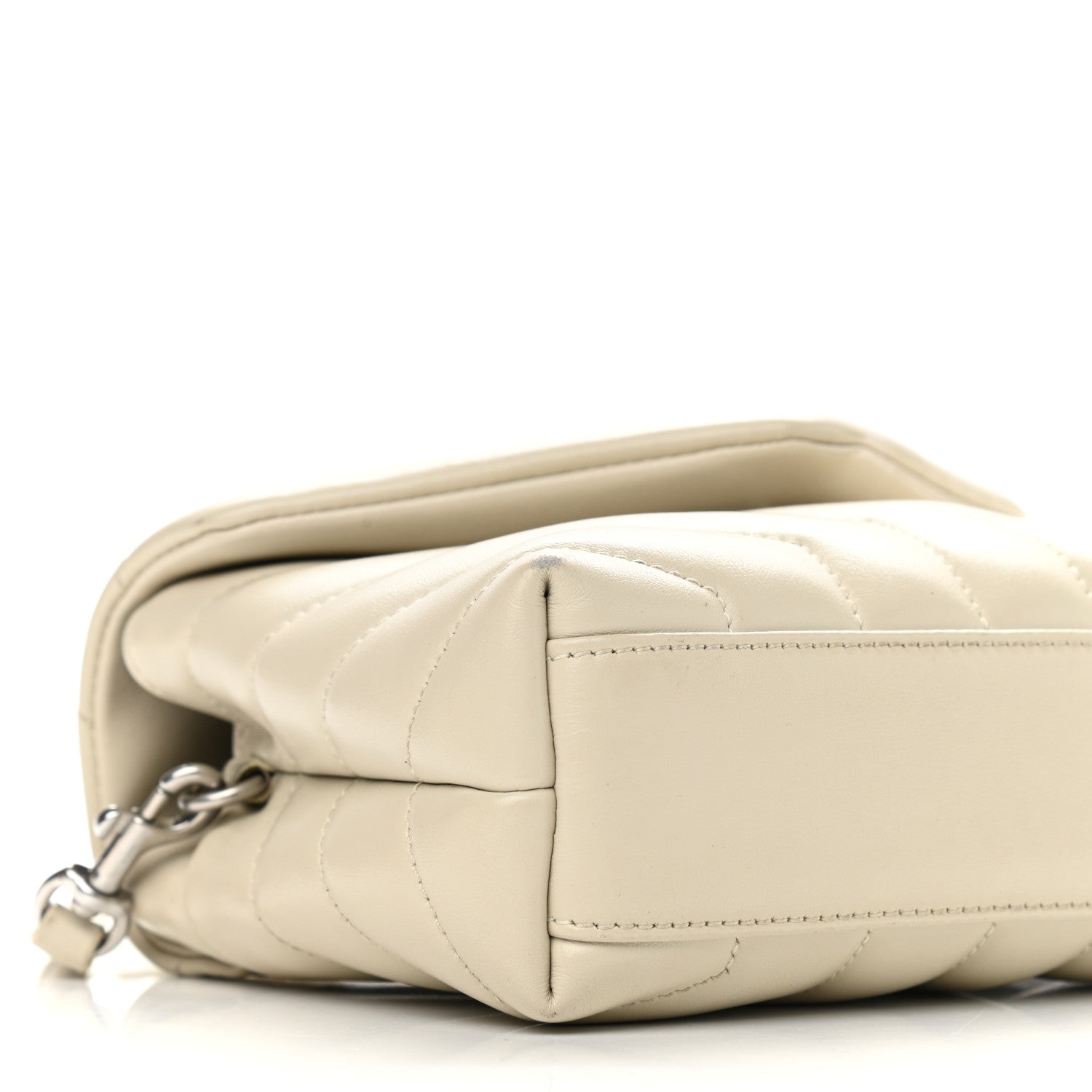 Saint Laurent Calfskin Y Quilted Monogram Toy Loulou Crossbody Bag Crema Soft 7 of 10