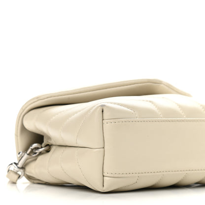 Saint Laurent Calfskin Y Quilted Monogram Toy Loulou Crossbody Bag Crema Soft 7 of 10