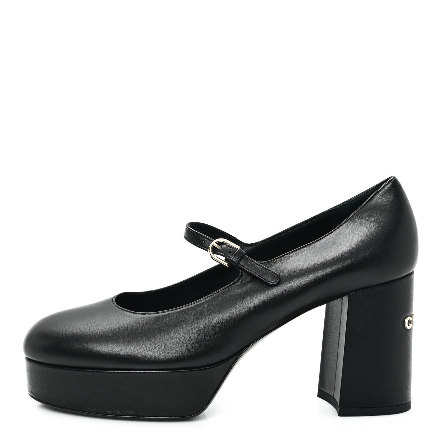 Lambskin Mary Jane Platform Pumps 41 Black