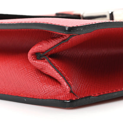 Prada Saffiano Lux Sound Shoulder Bag Fuoco Lacca 8 of 9