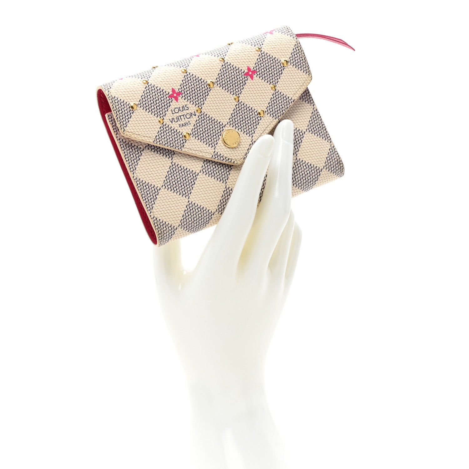 Louis Vuitton Damier Azur Studded Victorine Wallet 2 of 8