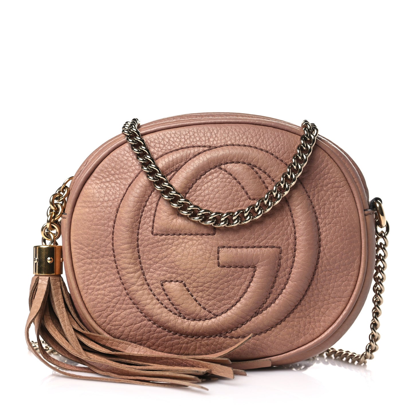 Pebbled Calfskin Mini Soho Chain Bag Camelia