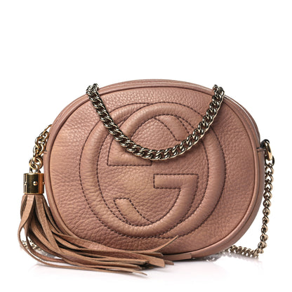 Gucci Pebbled Calfskin Mini Soho Chain Bag Camelia 1 of 10