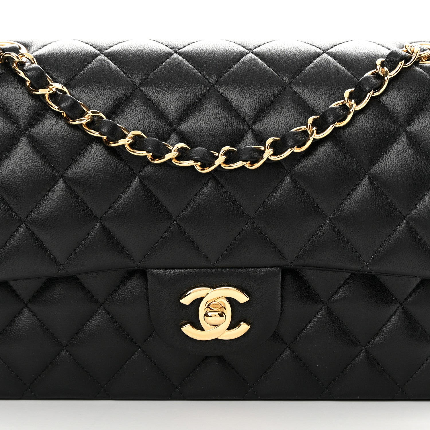 Chanel Lambskin Quilted Medium Double Flap Black 8 of 14