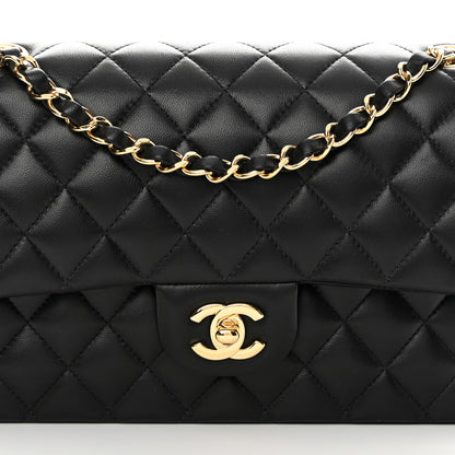 Chanel Lambskin Quilted Medium Double Flap Black 8 of 14