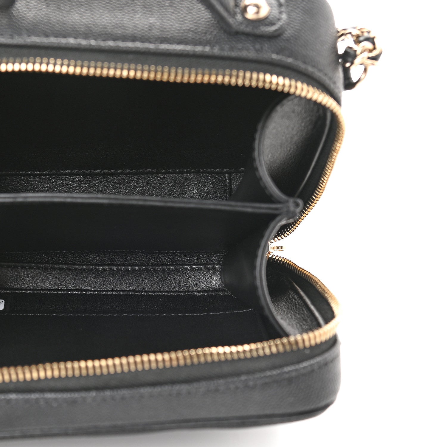 Chanel Caviar Quilted Small CC Filigree Vanity Case Black 5 of 9