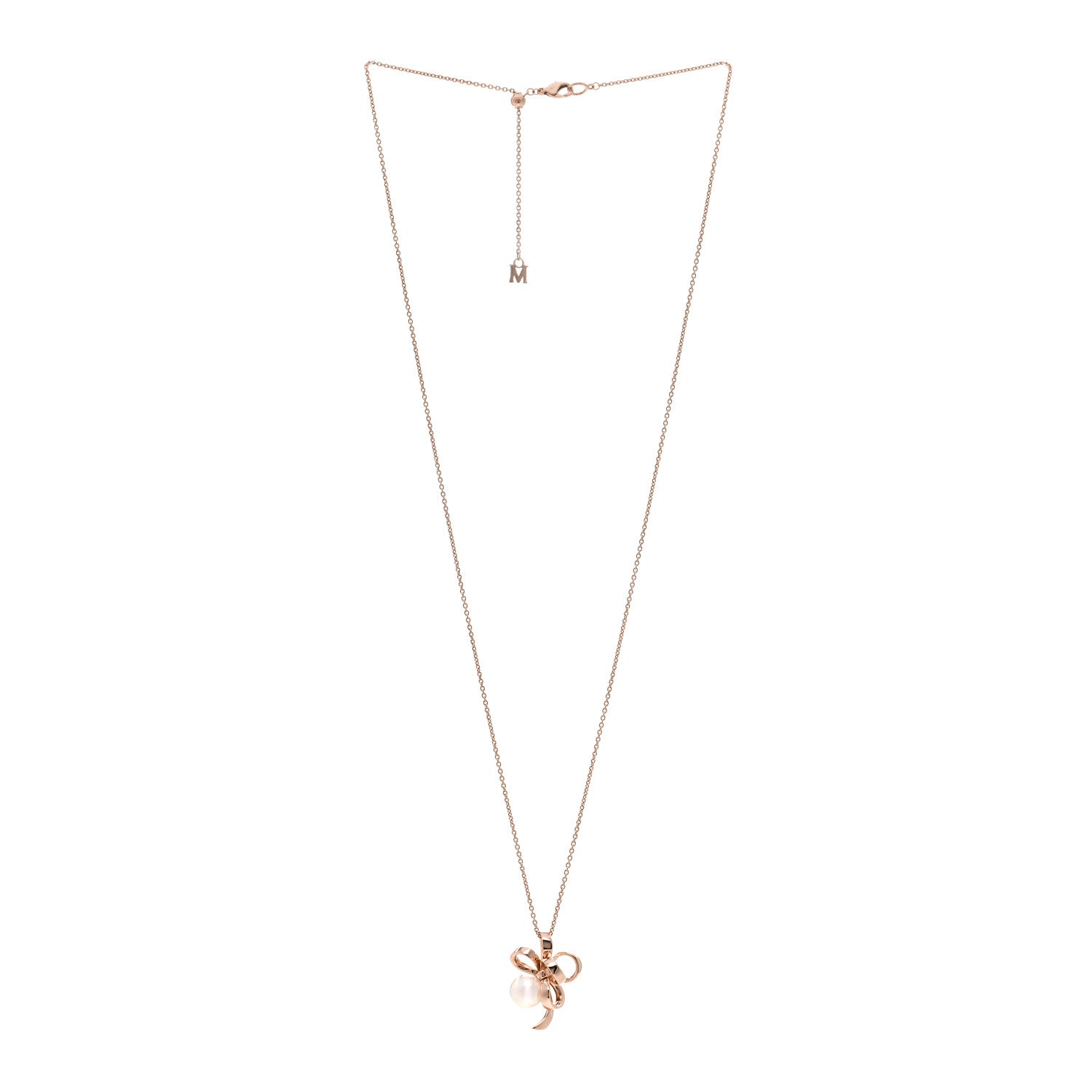 Mikimoto 18K Rose Gold Diamond Akoya Pearl Jeux de Rubans Pendant Necklace 3 of 4