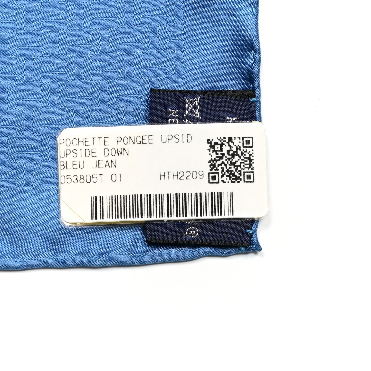 Silk Pongee Upside Down Pocket Square Bleu Jean