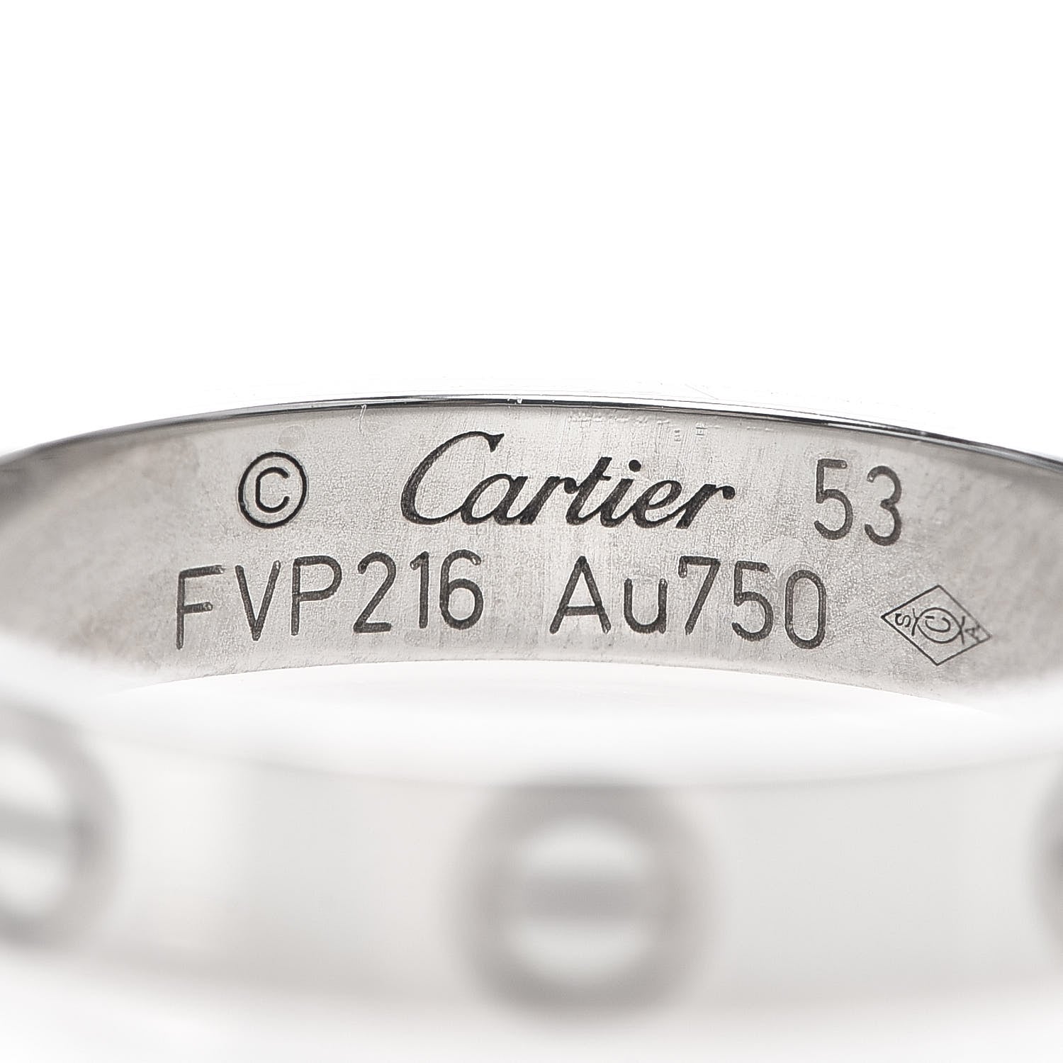 Cartier 18K White Gold 3.5mm LOVE Wedding Band Ring 53 6.25 4 of 5