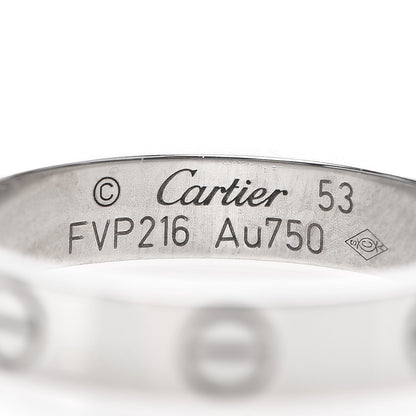 Cartier 18K White Gold 3.5mm LOVE Wedding Band Ring 53 6.25 4 of 5
