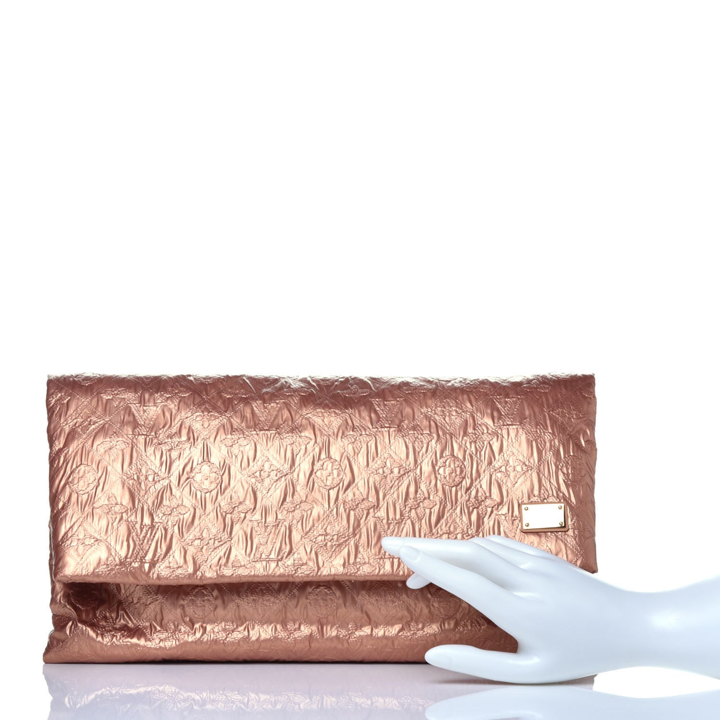 Jacquard Quilted Monogram Limelight Clutch GM Rose Gold