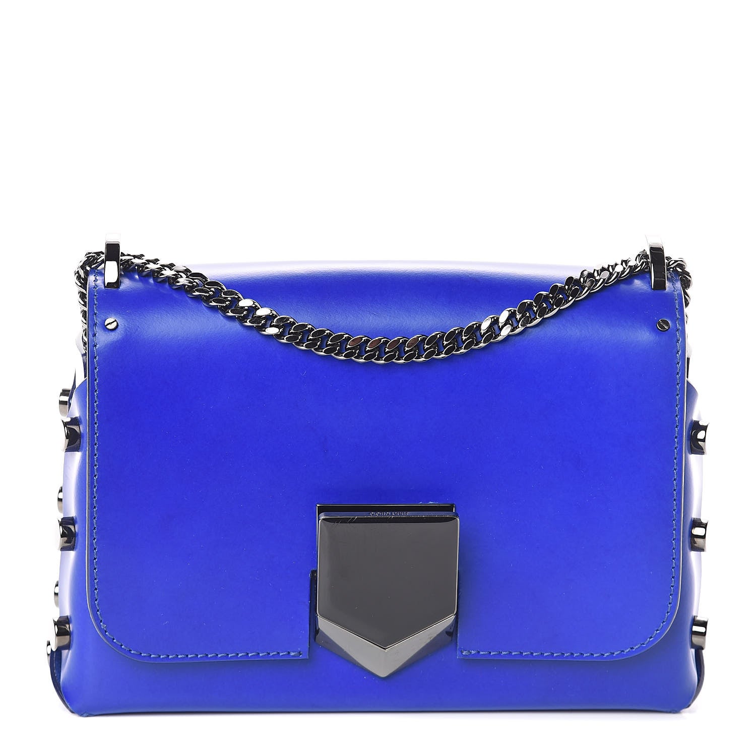Jimmy Choo Smooth Calfskin Lockett Petite Shoulder Bag Royal Blue 1 of 9