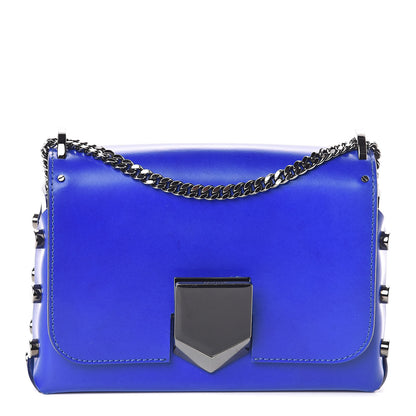 Jimmy Choo Smooth Calfskin Lockett Petite Shoulder Bag Royal Blue 1 of 9