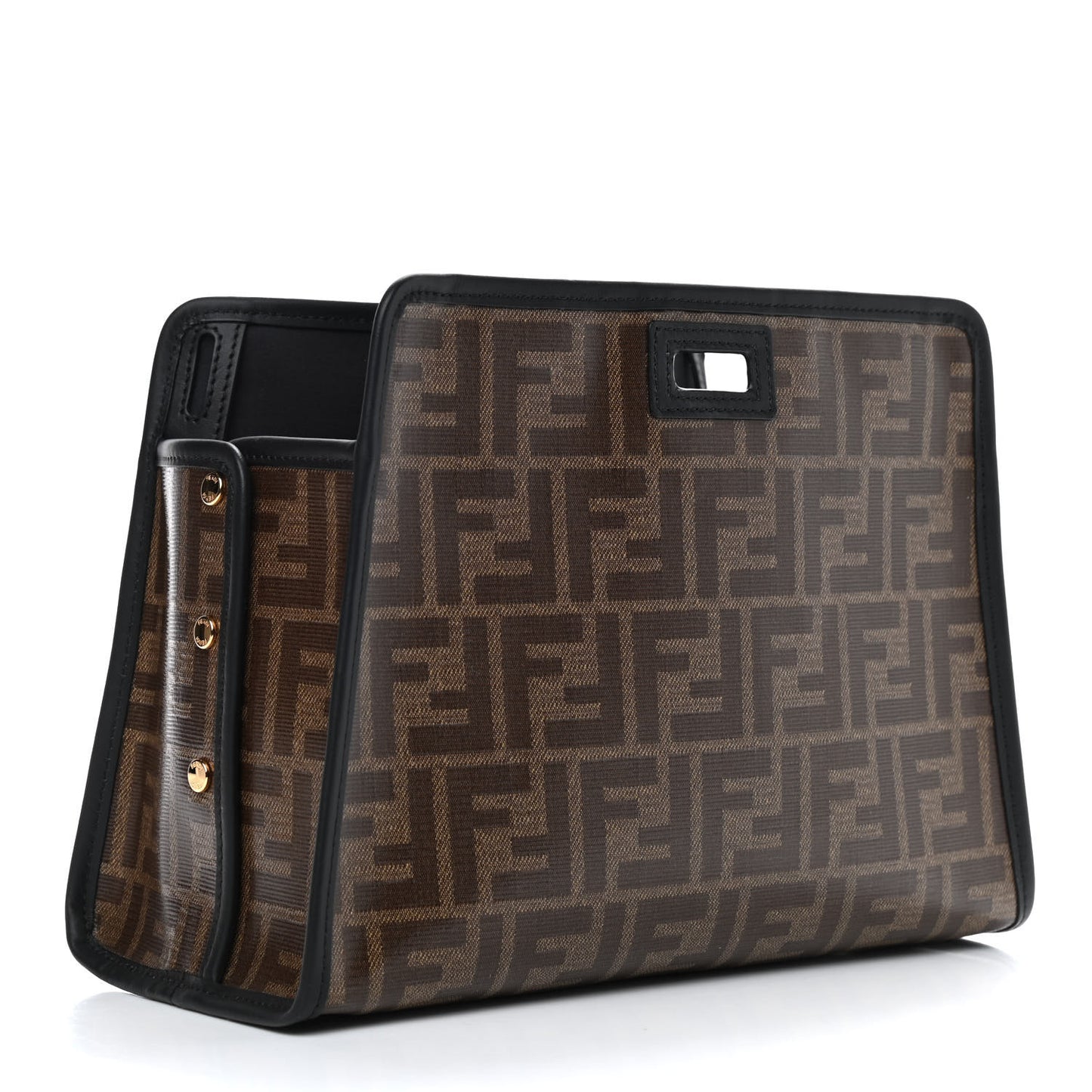 Glazed Fabric Vitello Century FF 1974 Stamp Patch Mini Peekaboo Defender Cover Mogano Panna Black
