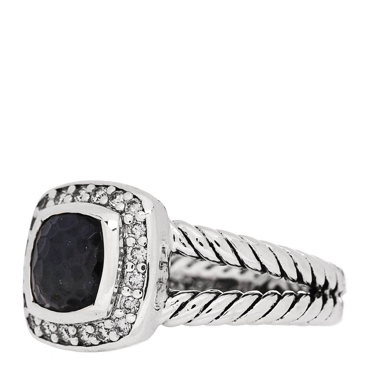 Sterling Silver Diamond Black Orchid 7mm Petite Albion Ring 49 5