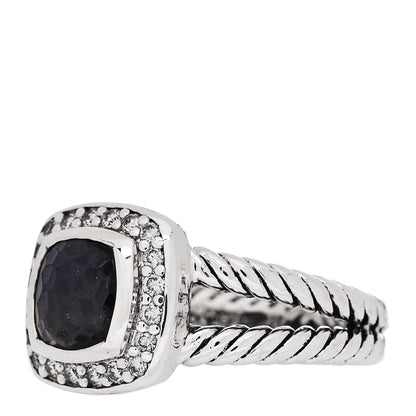 David Yurman Sterling Silver Diamond Black Orchid 7mm Petite Albion Ring 49 5 3 of 5