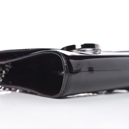 Christian Louboutin Patent Riviera Clutch Black Red 8 of 9