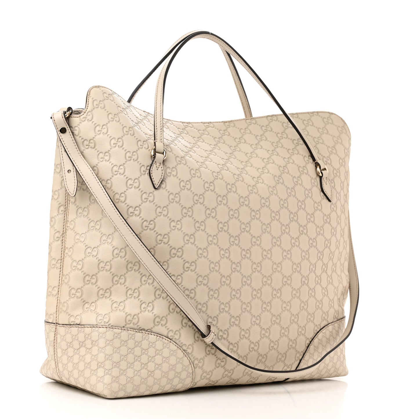 Guccissima Large Bree Foldover Tote Off White