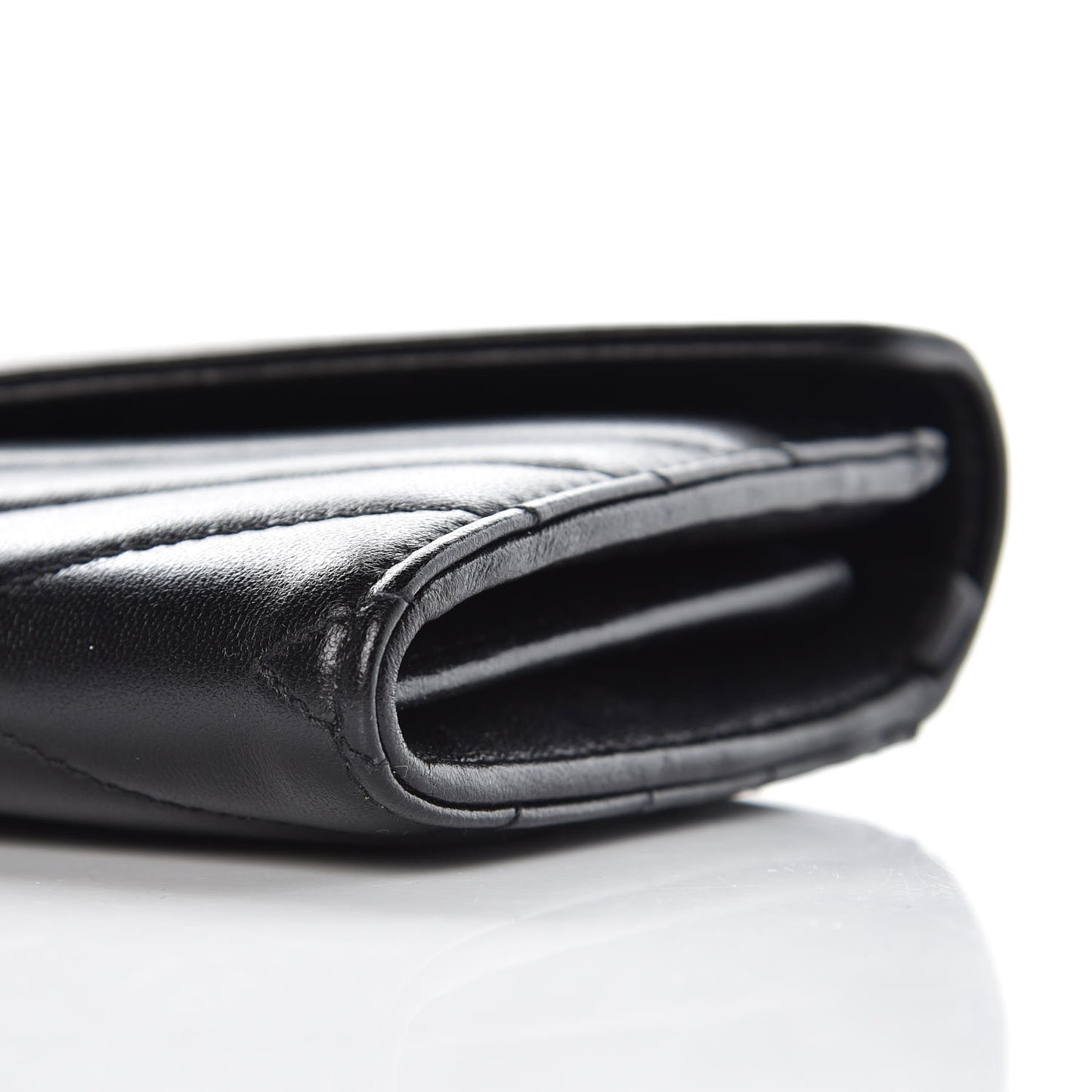 Lambskin Y Quilted Monogram Large Loulou Flap Wallet Black