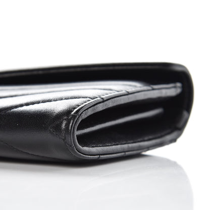 Saint Laurent Lambskin Y Quilted Monogram Large Loulou Flap Wallet Black 8 of 8