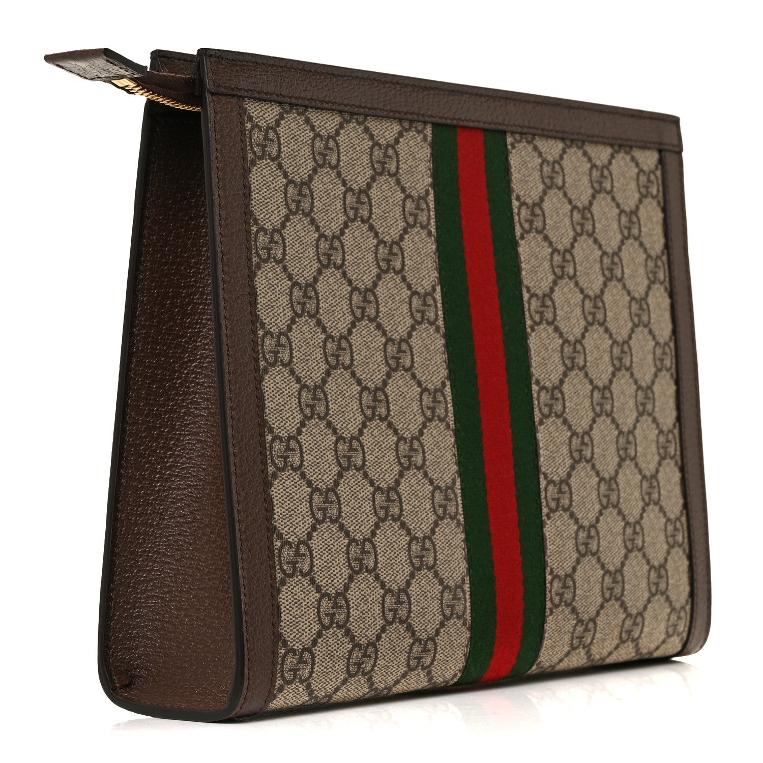 Gucci GG Supreme Monogram Web Ophidia Pouch Brown 5 of 20