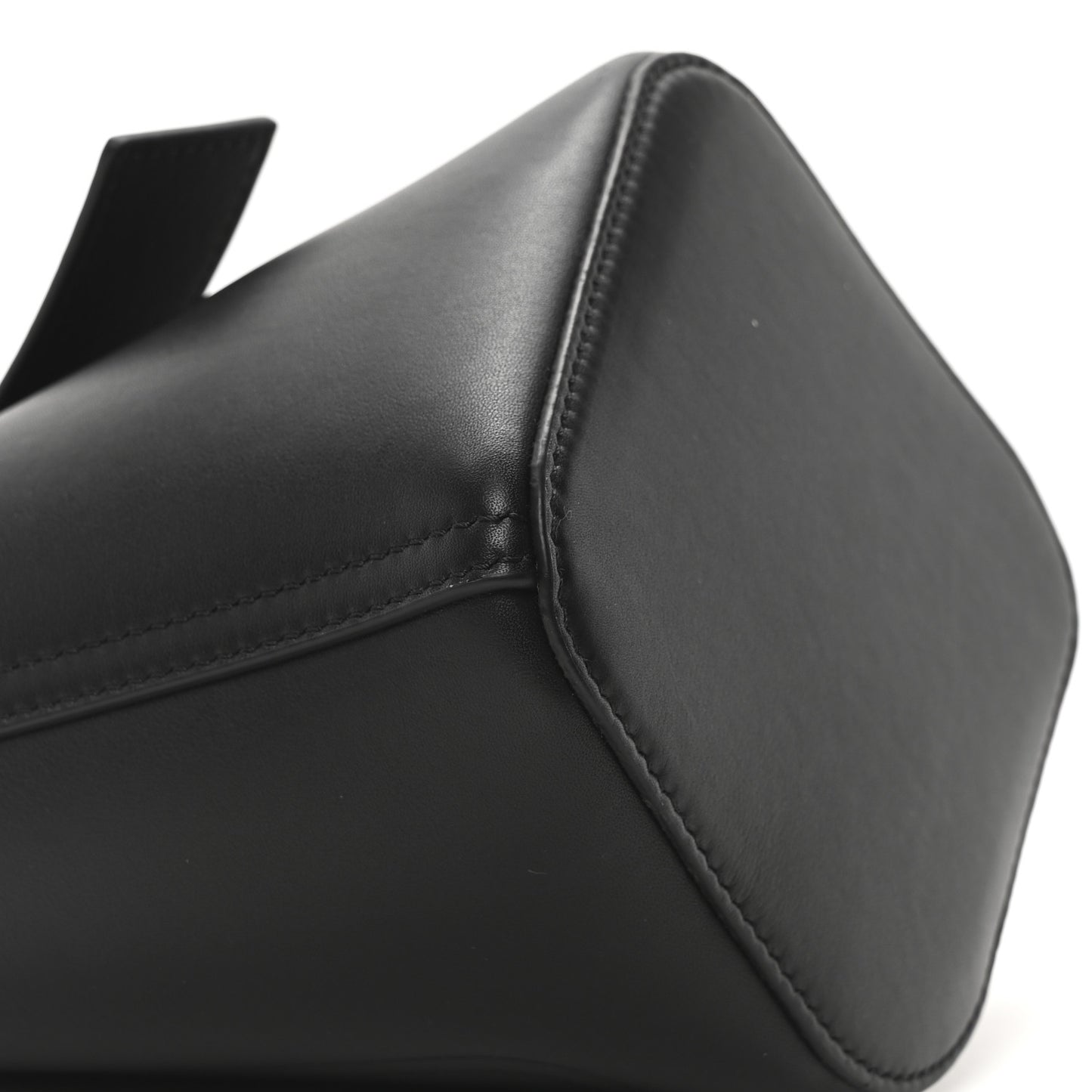 Soft Grained Calfskin Mini Pebble Bucket Bag Black