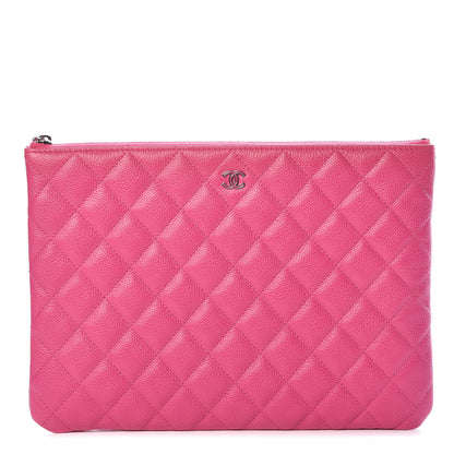 Chanel Caviar Quilted Medium Cosmetic Case Pink 1 of 12