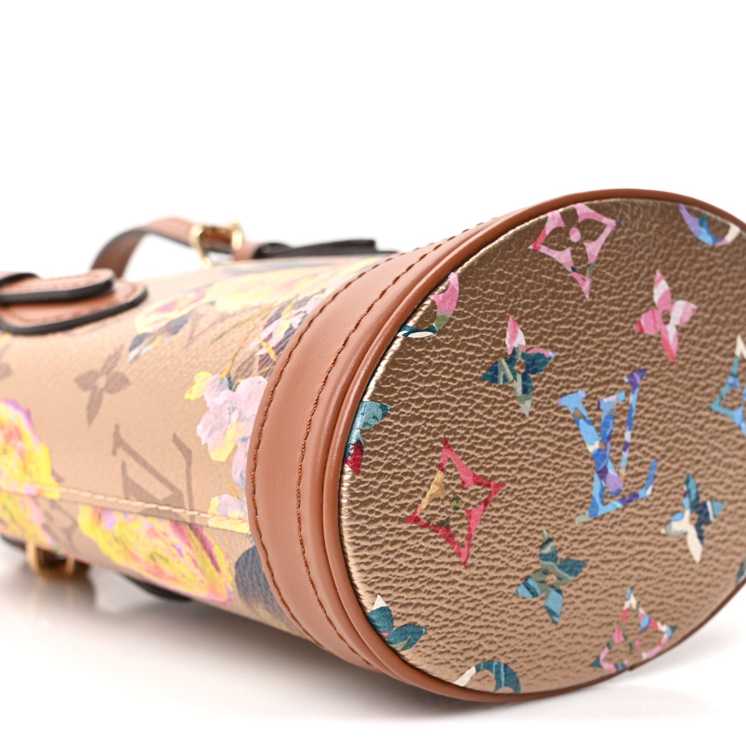 Louis Vuitton Metallic Monogram LV Garden Nano Bucket Bag Gold Gold 10 of 11