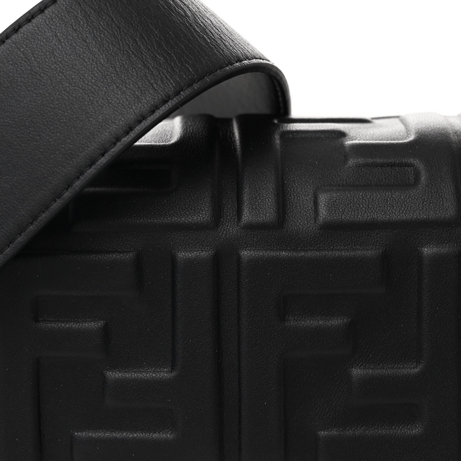 Fendi Nappa FF 1974 Embossed Baguette Black 8 of 10