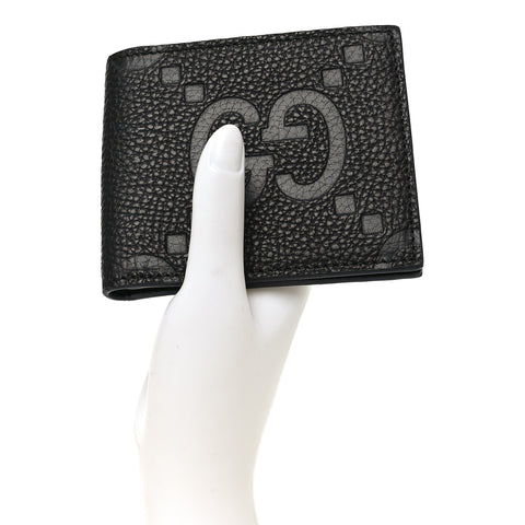 Piuma Calfskin Jumbo GG Embossed Wallet Black