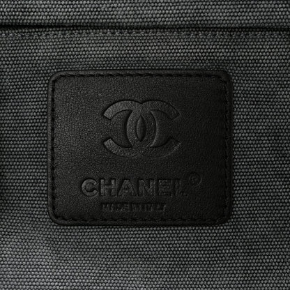 Chanel Canvas CC Cocoon Travel Tote Grey Black 5 of 11