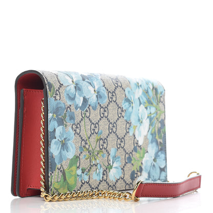 Gucci GG Supreme Monogram Blooms Chain Wallet Blue 3 of 9