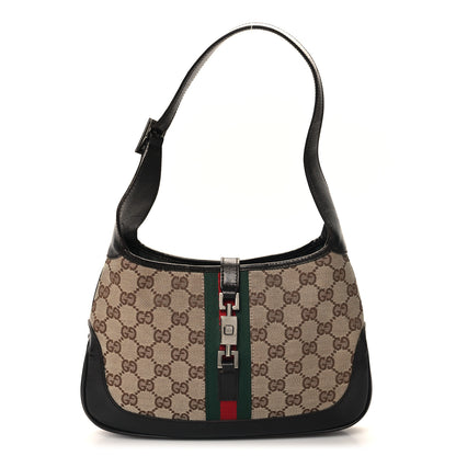 Gucci Monogram Web Small Jackie O Hobo Dark Brown 1 of 11