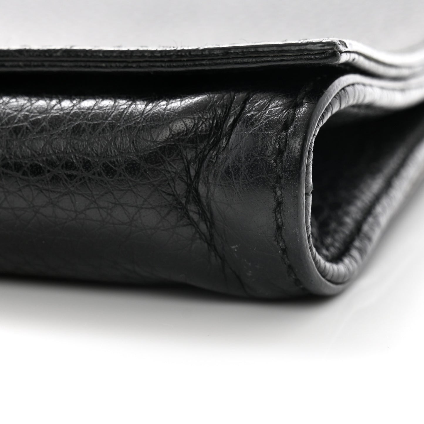 Pebbled Calfskin Medium Soho Clutch Black