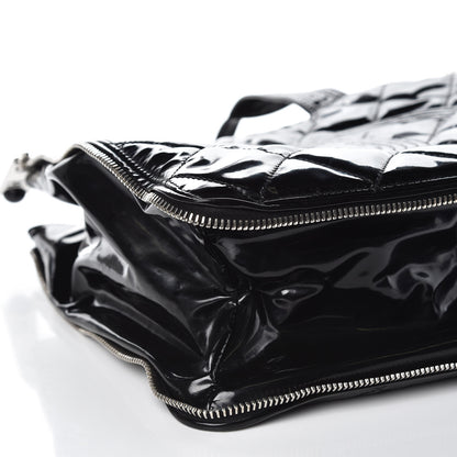 Chanel Vinyl Quilted CC Small Expandable Tote Black 10 of 12