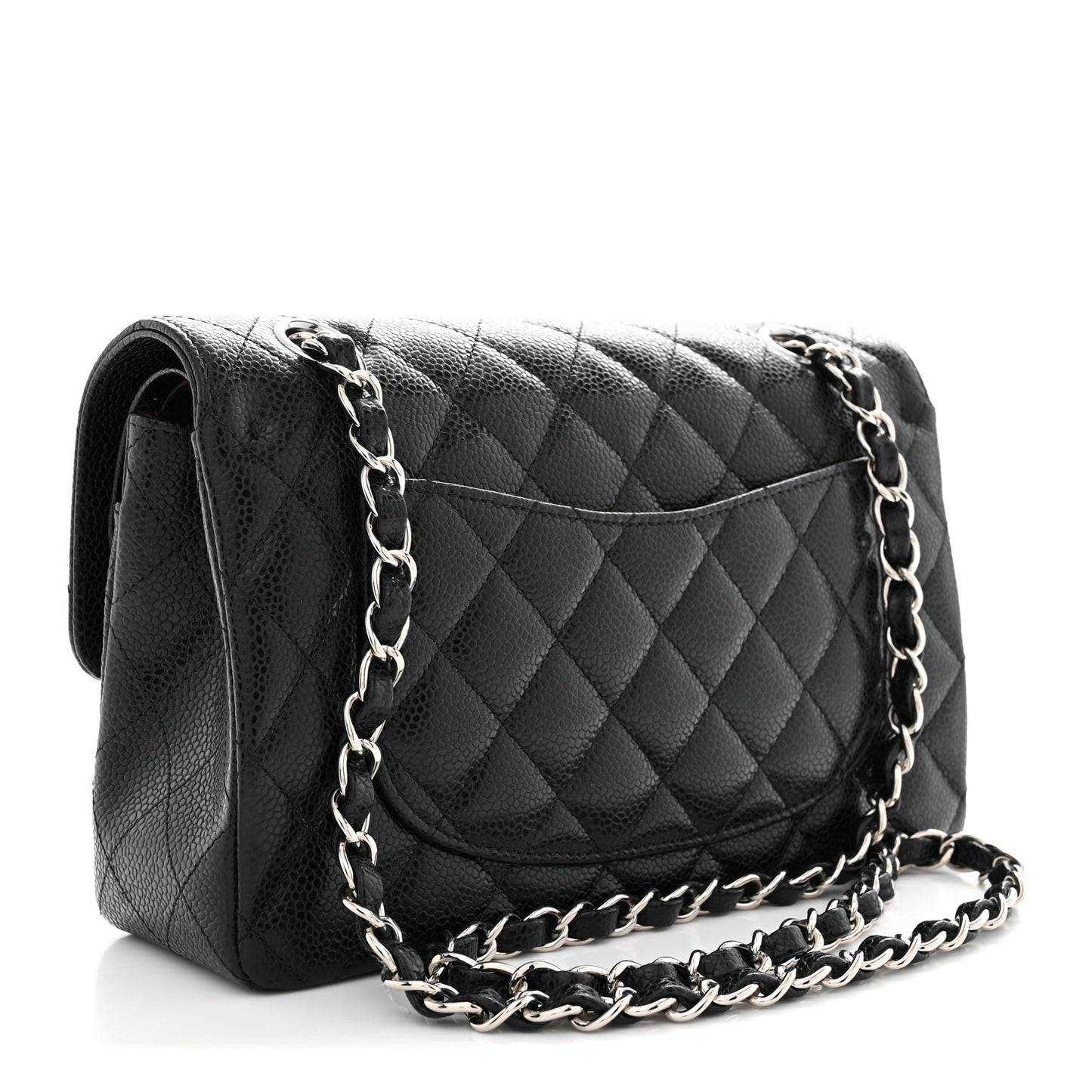 Caviar Quilted Small Double Flap Black
