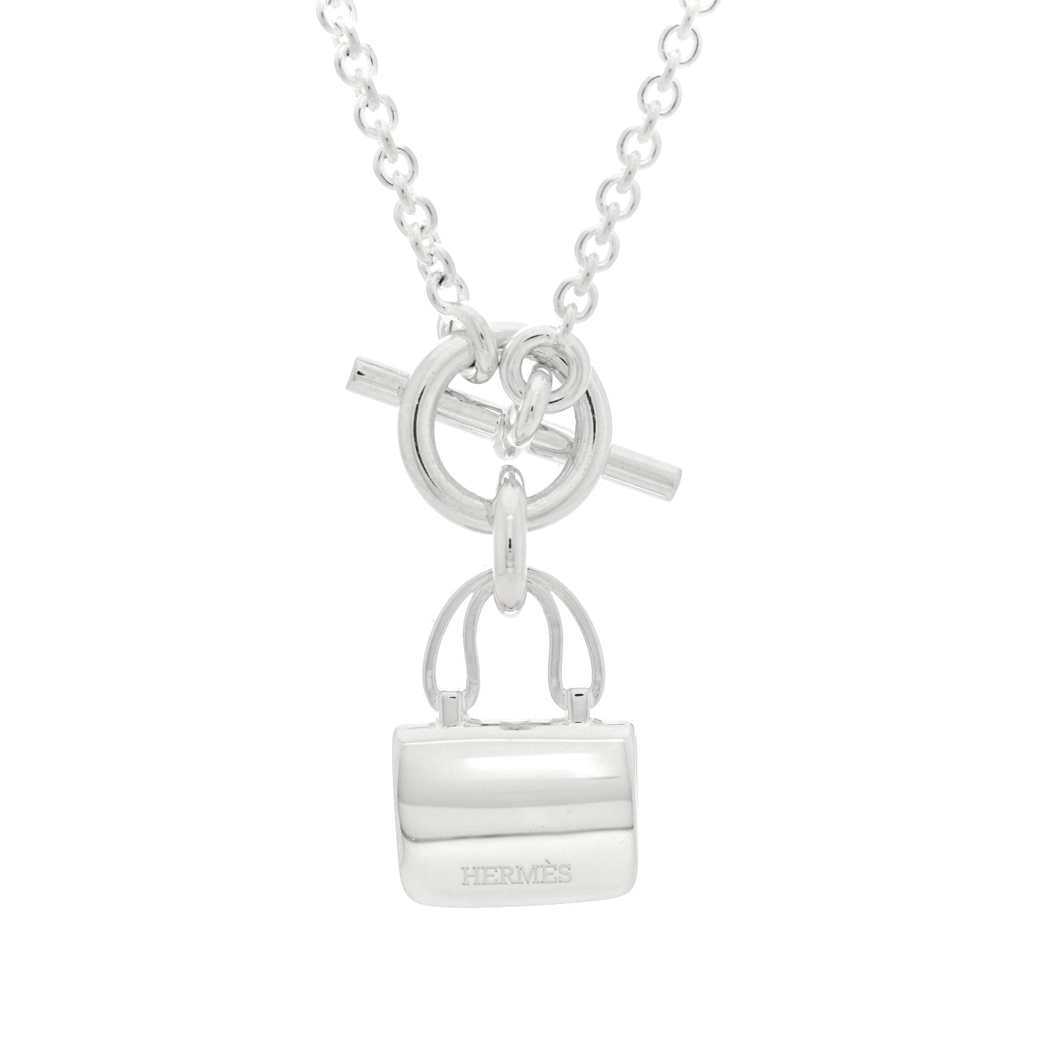 Hermes Sterling Silver Constance Amulettes Pendant Necklace 4 of 5