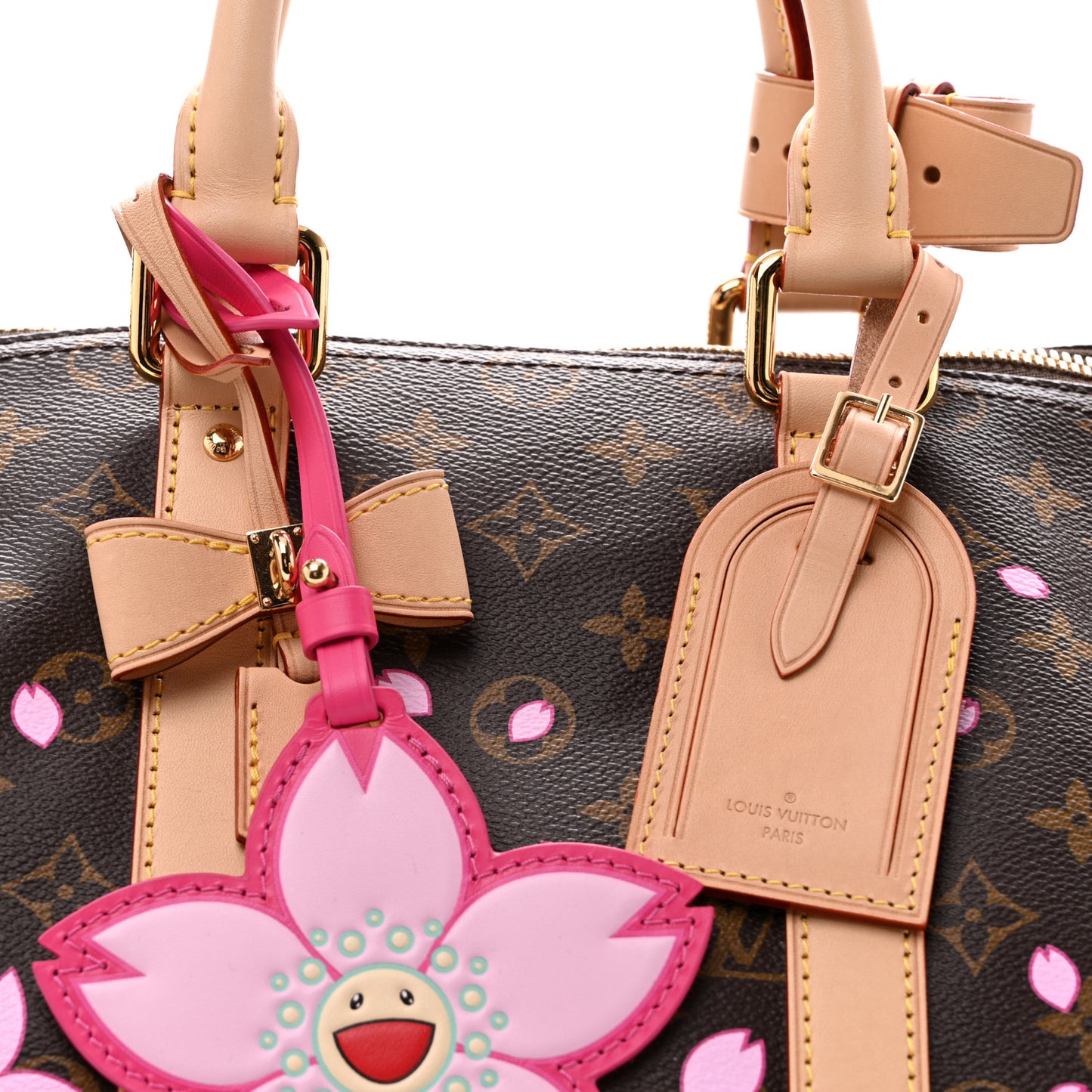 LV X TM Monogram Cherry Blossom Keepall Bandouliere 45 Sakura Brown