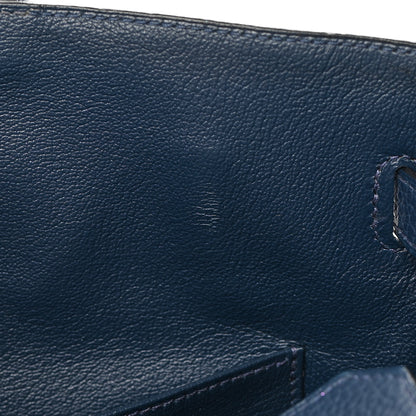 Hermes Taurillon Clemence Birkin 35 Bleu Brighton 12 of 12