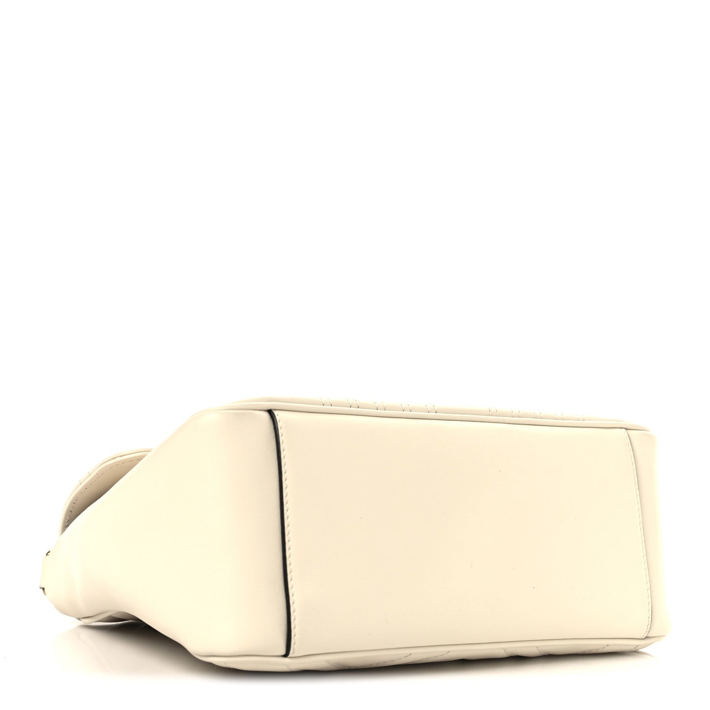 Calfskin Matelasse Small GG Marmont Top Handle Shoulder Bag White