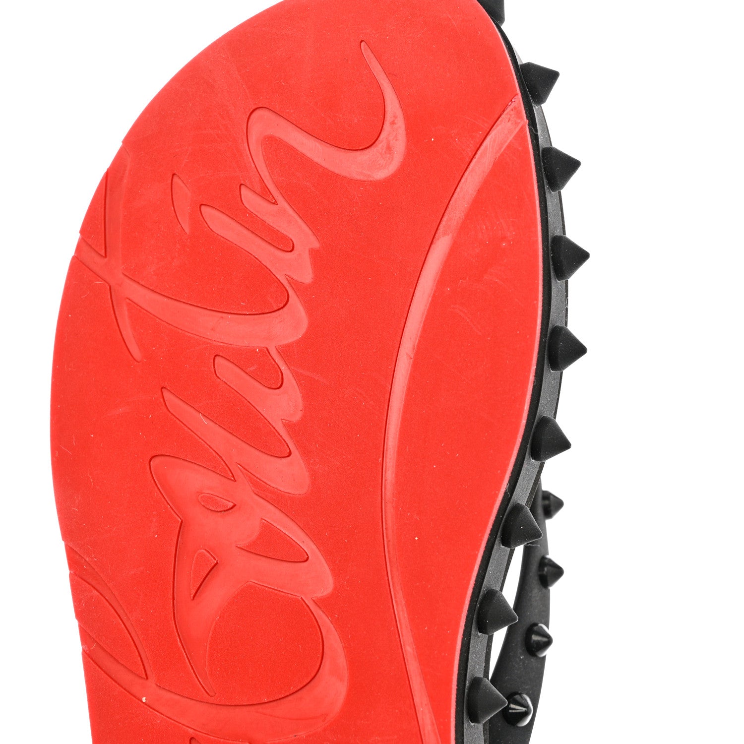 Christian Louboutin Rubber Spike Loubi Flip Flip Platform Sandals 39 Black 8 of 8
