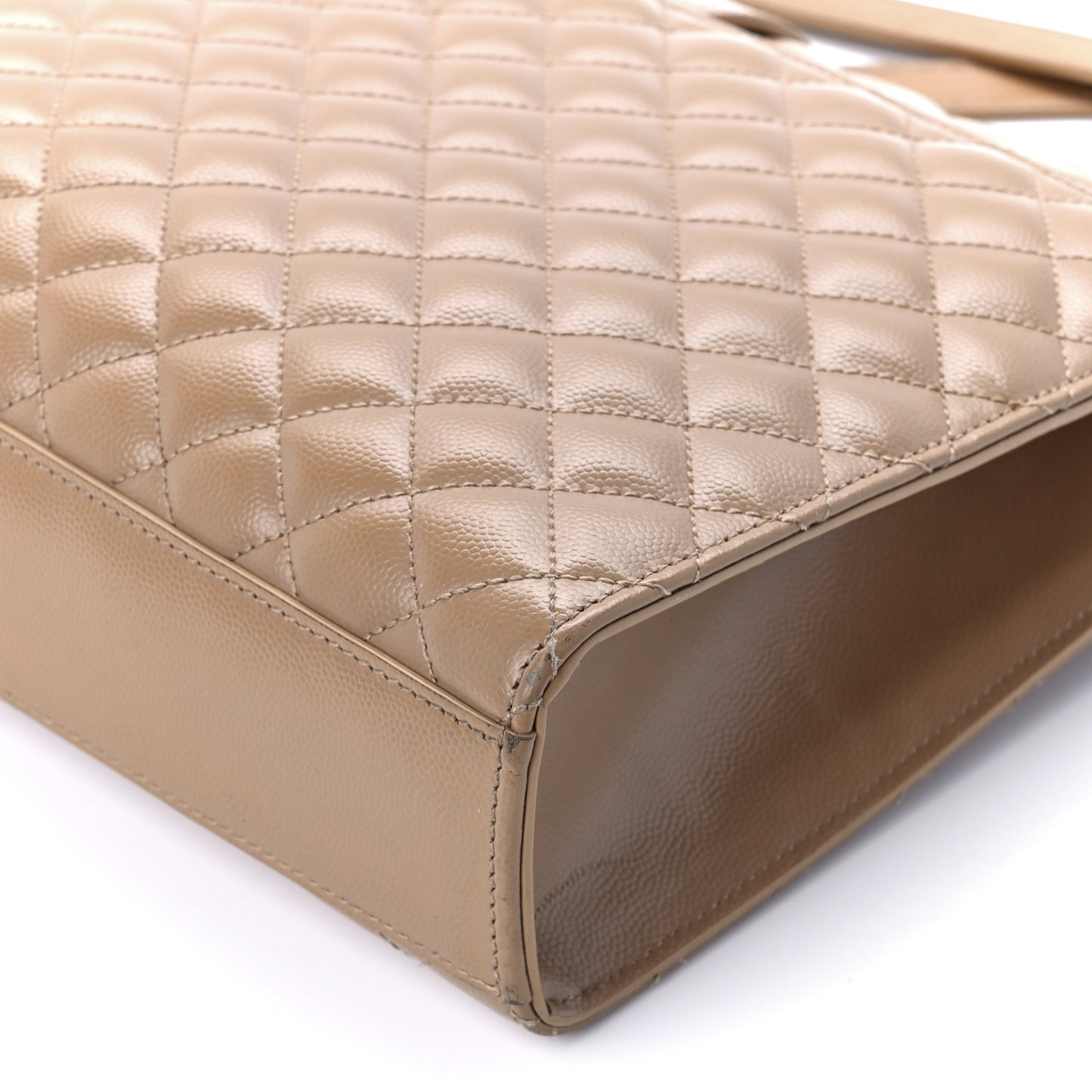 Grain De Poudre Textured Mixed Matelasse Triquilt Large Monogram Satchel Cork
