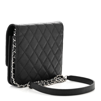 Chanel Caviar Quilted Square Wallet On Chain WOC Black 3 of 12