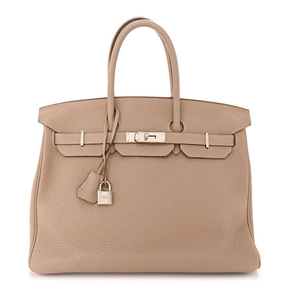 Hermes Taurillon Clemence Birkin 35 Gris Tourterelle 1 of 13