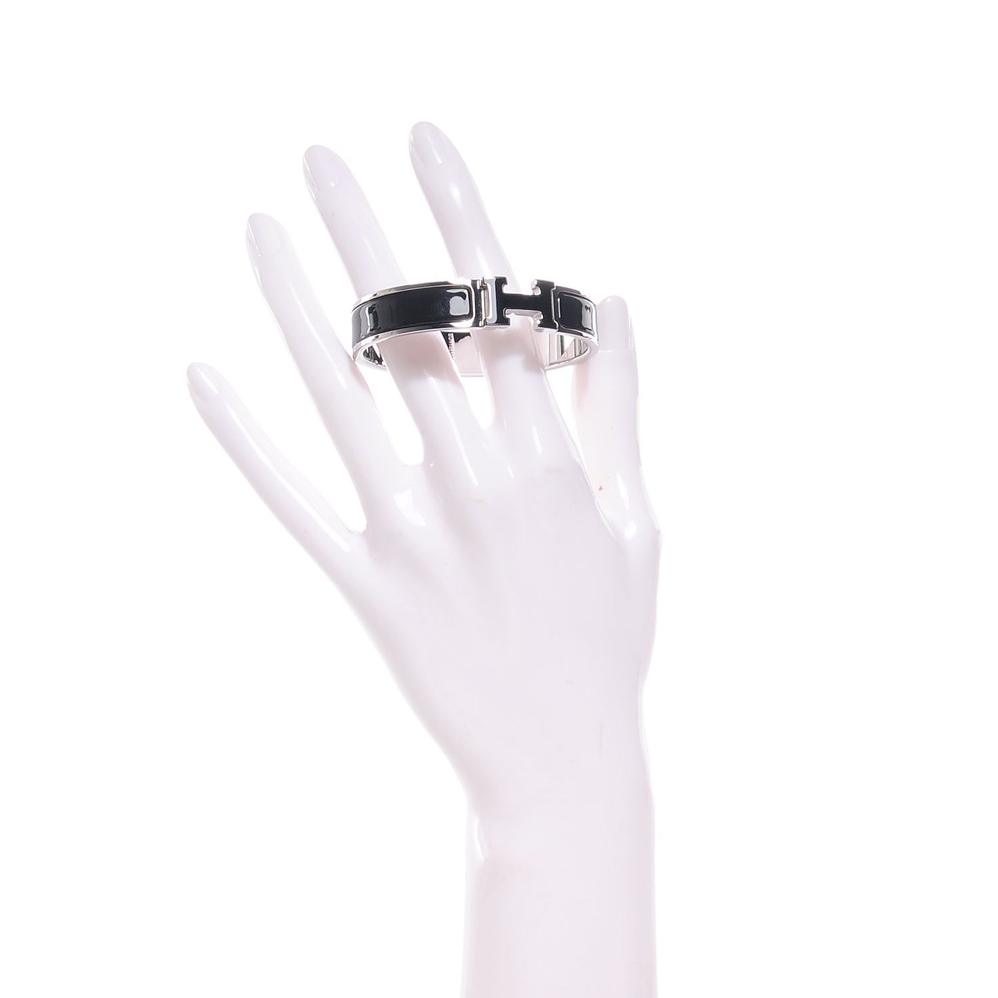 Enamel Narrow Clic Clac H Bracelet PM Black